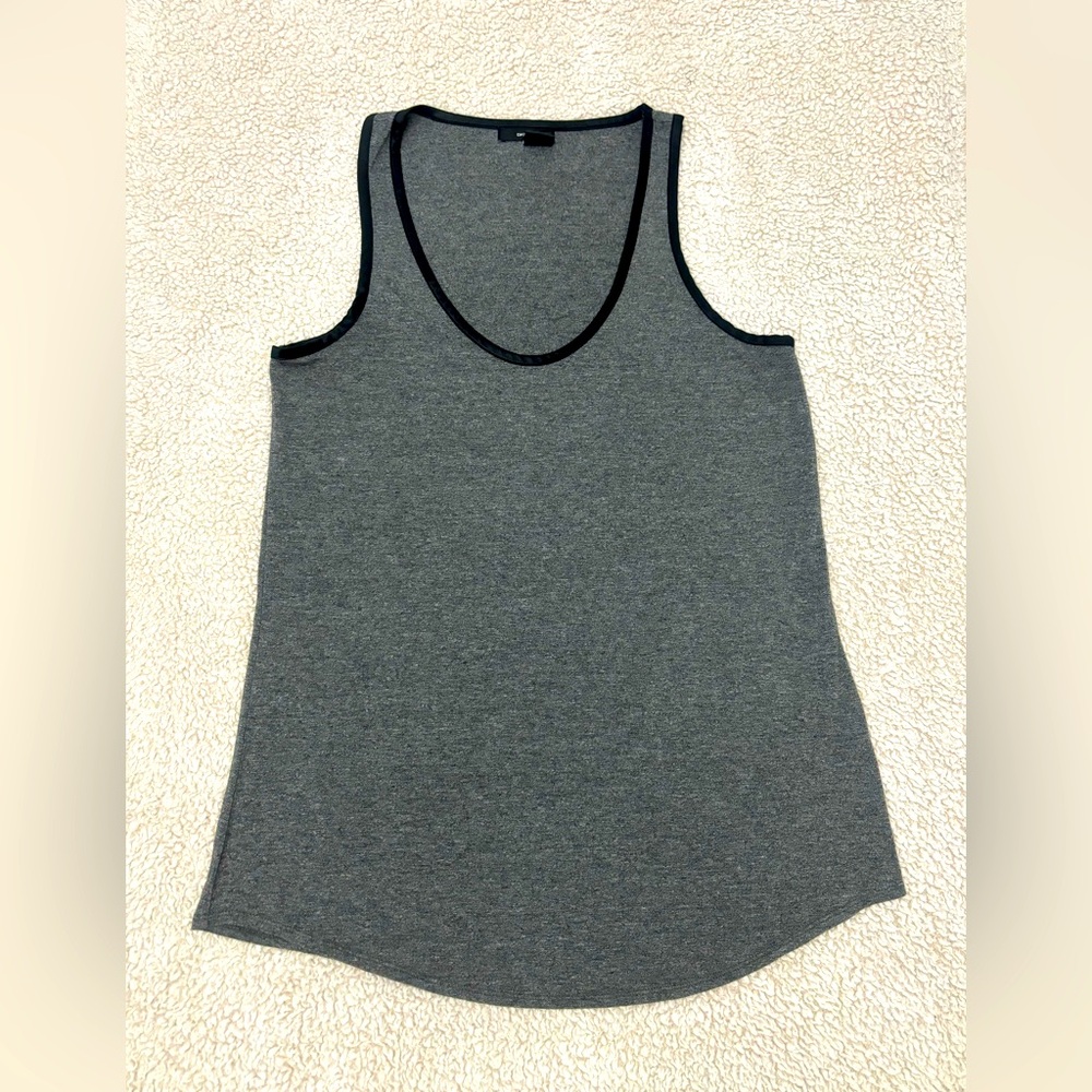 DKNY Jeans Gray Tank Top With Black Trim Size Small